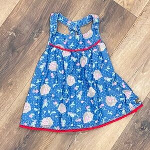 Matilda Jane Getaway Cherries Tunic Chambray Denim Halter Sleeveless 2T